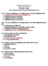Đề kiểm tra giữa học kì I môn Vật lý Lớp 8
